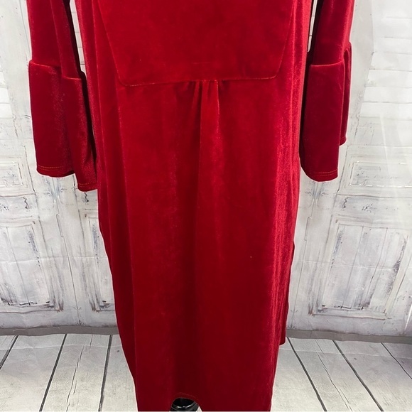 NEW Jude Connally Size Small Dress Kerry Velvet Ruby Red V Neck Stretch Pockets - Picture 6 of 14